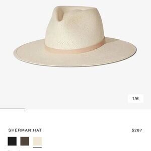 Janessa Leone Cream Straw Fedora with Light Tan Band